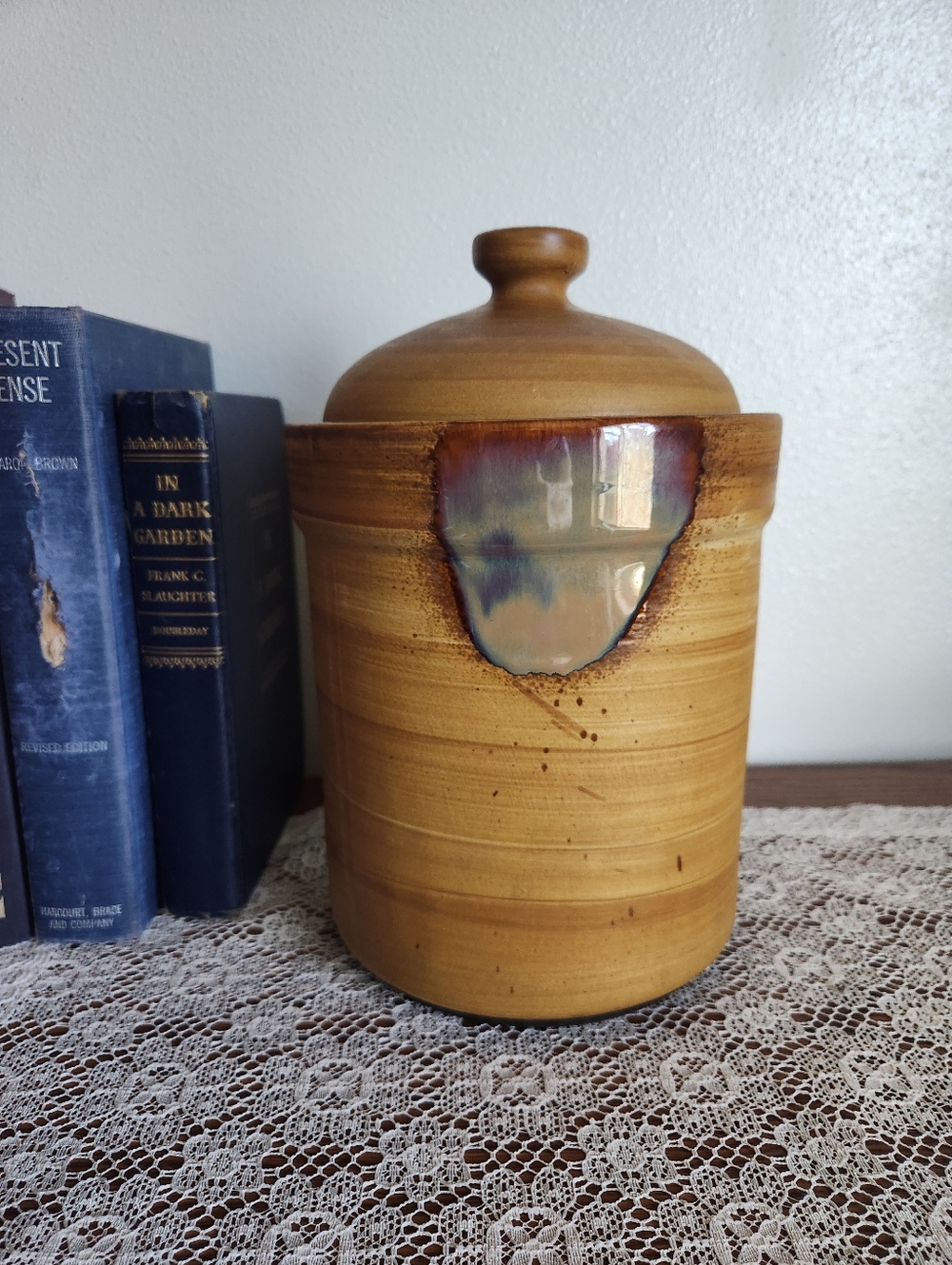 Sango Splash Earth-Toned Stoneware Canister